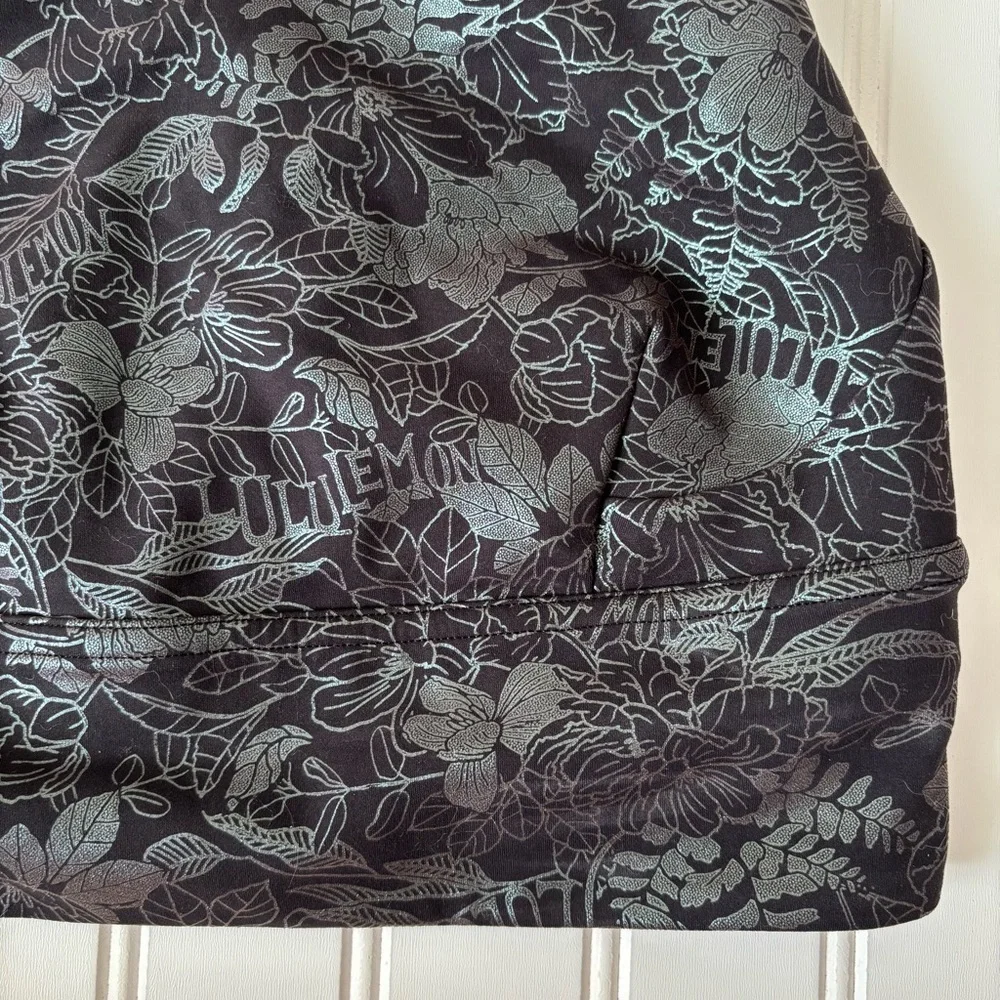 lululemon | Wunder Train Longline Sports Bra Flourish Black Iridescent Foil Sz 4